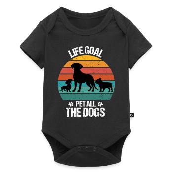 Chien Chien Chien Amoureux des chiens Propriétaire de chien Retro Wau - Body à manches courtes Premium Bébé - noir - Devant
