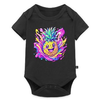 Happy Pineapple Explosion - Baby Premium short-sleeve bodysuit - black - Front