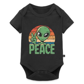 Alien UFO Peace - Baby Premium short-sleeve bodysuit - black - Front