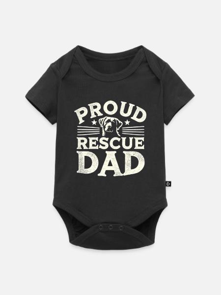 Stolzer Rettungs-Papa - Baby Premium Kurzarmbody - Schwarz