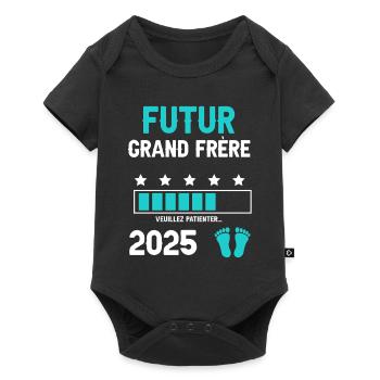 grand frère 2025 futur annonce grossesse - Body à manches courtes Premium Bébé - noir - Devant