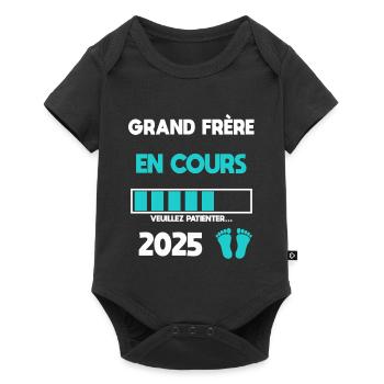 grand frère en cours 2025 annonce grossesse - Body à manches courtes Premium Bébé - noir - Devant