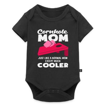 Cornhole Lover Mom Just Cooler - Baby Premium short-sleeve bodysuit - black - Front