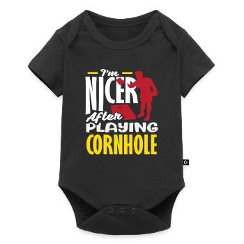 Cornhole Lover Je suis plus gentil après Cornhole - Body à manches courtes Premium Bébé - noir - Devant
