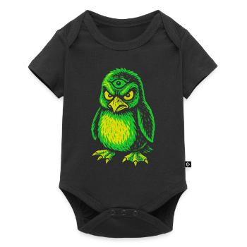 Three-eyed neon penguin with angry gaze - Baby Premium short-sleeve bodysuit - black - Front
