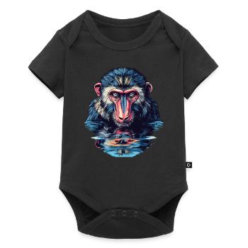 Mandrill in the water view - Baby Premium short-sleeve bodysuit - black - Front