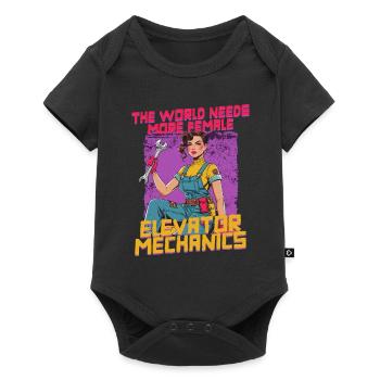 Elevator mechanic Elevator fitter - Baby Premium short-sleeve bodysuit - black - Front