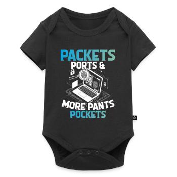 Criminalistique numérique Paquets Ports - Body à manches courtes Premium Bébé - noir - Devant