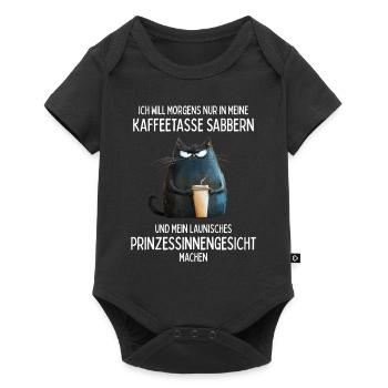 Ich will nur in meine Kaffeetasse sabbern - Baby Premium Kurzarmbody - Schwarz - Vorne