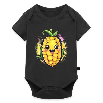 Happy corn on the cob - Baby Premium short-sleeve bodysuit - black - Front