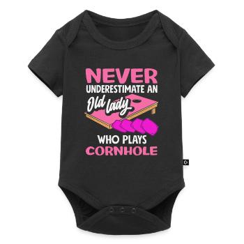 Cornhole Lover Old Lady - Baby Premium short-sleeve bodysuit - black - Front