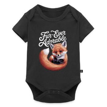 Fur-ever adorable fox illustration for - Baby Premium short-sleeve bodysuit - black - Front