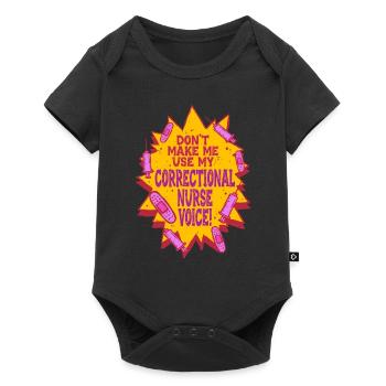 Infirmière de prison - Body à manches courtes Premium Bébé - noir - Devant