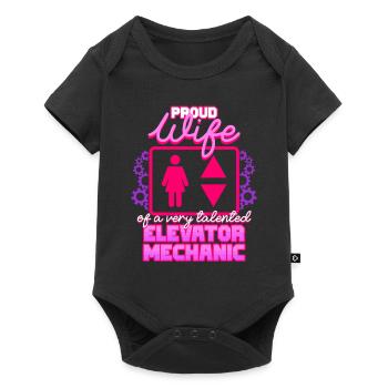 Elevator mechanic Elevator fitter - Baby Premium short-sleeve bodysuit - black - Front