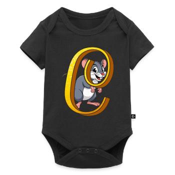 LETTRE C - Body à manches courtes Premium Bébé - noir - Devant