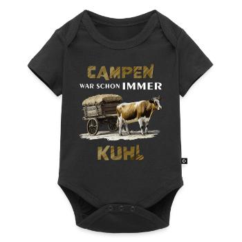 LE CAMPING EN CHARIOT À VACHES A TOUJOURS ÉTÉ COOL - Body à manches courtes Premium Bébé - noir - Devant