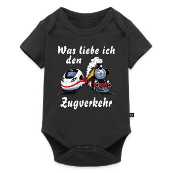 TRAIN What do I love about train transport - Baby Premium short-sleeve bodysuit - black - Front