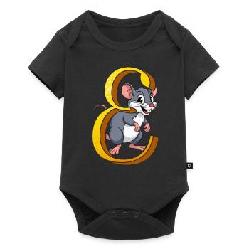 LETTER E - Baby Premium short-sleeve bodysuit - black - Front