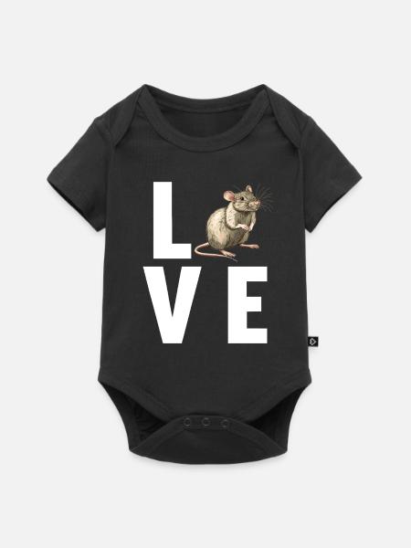Ratten Ratte - Baby Premium Kurzarmbody - Schwarz