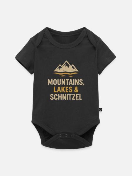 Berge, Seen & Schnitzel - Baby Premium Kurzarmbody - Schwarz