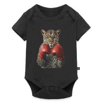 Leopard - Baby Premium Kurzarmbody - Schwarz - Vorne
