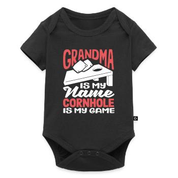 Cornhole Liebhaber Oma Ist Mein Name - Baby Premium Kurzarmbody - Schwarz - Vorne
