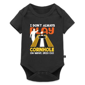 Cornhole Spieler - Ich Spiele Immer - Baby Premium Kurzarmbody - Schwarz - Vorne