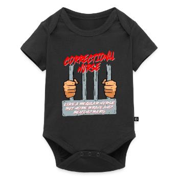 Infirmière de prison - Body à manches courtes Premium Bébé - noir - Devant