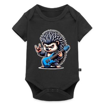 Hedgehog Guitariste de rock and roll - Body à manches courtes Premium Bébé - noir - Devant