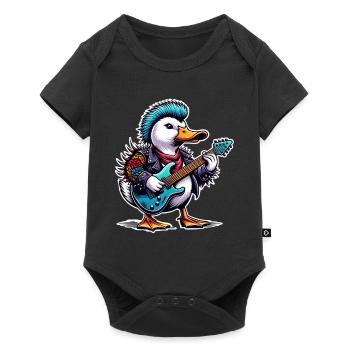 Duck Rock and Roll Guitarist - Baby Premium short-sleeve bodysuit - black - Front