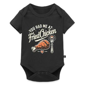 Du hattest mich bei Fried Chicken - Baby Premium Kurzarmbody - Schwarz - Vorne