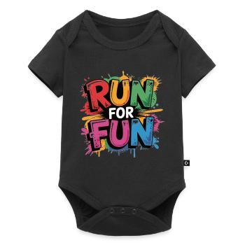 Fun Running T-Shirt for Runners - Baby Premium short-sleeve bodysuit - black - Front