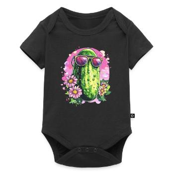 Concombre frais avec lunettes de soleil - Body à manches courtes Premium Bébé - noir - Devant