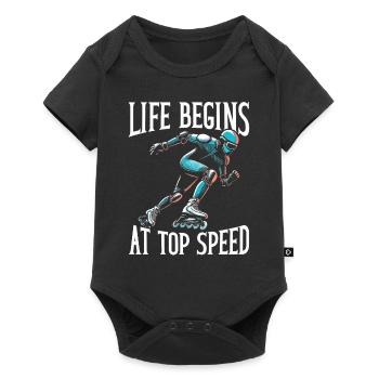 Inline Skating Rollerblading Inline Skates - Baby Premium Kurzarmbody - Schwarz - Vorne