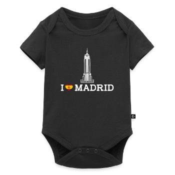I Love Madrid Spain State Lover Cool Heart Flag - Baby Premium short-sleeve bodysuit - black - Front