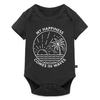 Mon bonheur vient par vagues - Body à manches courtes Premium Bébé - noir - Devant