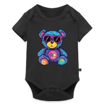 Colorful Star Teddy - Baby Premium short-sleeve bodysuit - black - Front