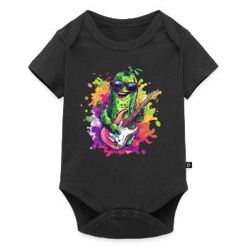 Rocking Guitar Cucumber - Baby Premium short-sleeve bodysuit - black - Front