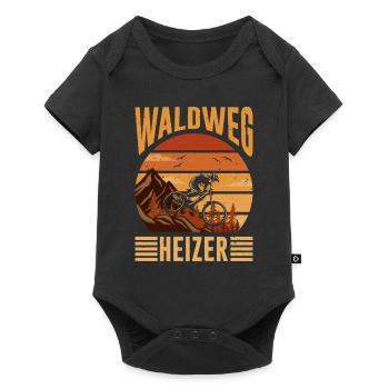 Mountainbiker WALDWEG HEIZER MTB Lustiges - Baby Premium Kurzarmbody - Schwarz - Vorne