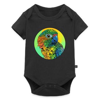 Tête de perroquet colorée - Body à manches courtes Premium Bébé - noir - Devant