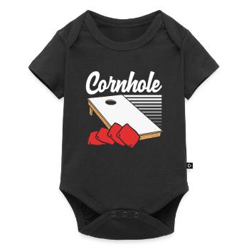 Cornhole Player Design élégant de Cornhole - Body à manches courtes Premium Bébé - noir - Devant