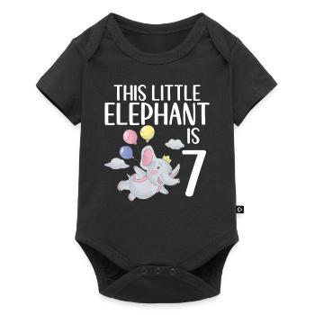 Cadeaux d’amoureux des éléphants - Body à manches courtes Premium Bébé - noir - Devant