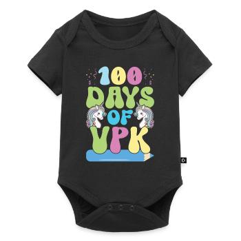 100 Tage Vpk - Baby Premium Kurzarmbody - Schwarz - Vorne