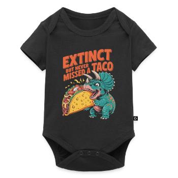 Dinosaurier Taco Cinco de Mayo Design - Baby Premium Kurzarmbody - Schwarz - Vorne