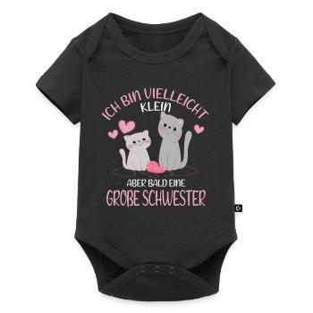 Maybe small but soon big sister cat - Baby Premium short-sleeve bodysuit - black - Front