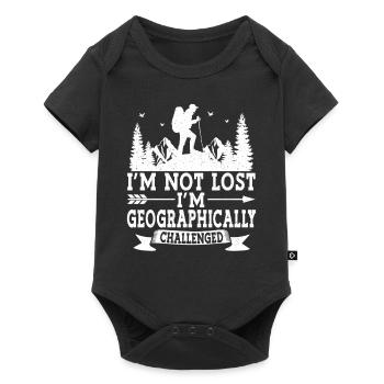 Je ne suis pas perdu, je suis géographiquement - Body à manches courtes Premium Bébé - noir - Devant