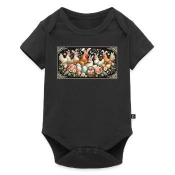 Easter Chickens Chicks Vintage Aesthetic - Baby Premium short-sleeve bodysuit - black - Front