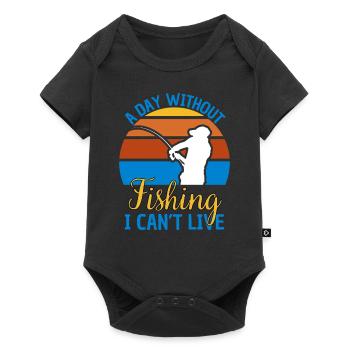 Fishing Saying Funny Fishing Design - Baby Premium short-sleeve bodysuit - black - Front