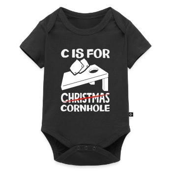 C Ist Für Cornhole Spieler - Baby Premium Kurzarmbody - Schwarz - Vorne