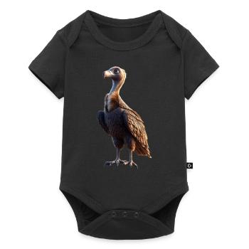 Geier Greifvogel Aasgeier Vulture Süßer Geier - Baby Premium Kurzarmbody - Schwarz - Vorne
